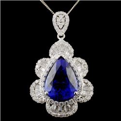 18K White Gold 12.07ct Tanzanite & 2.56ctw Diamond