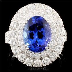 18K Gold 4.02ct Tanzanite & 2.57ctw Diamond Ring