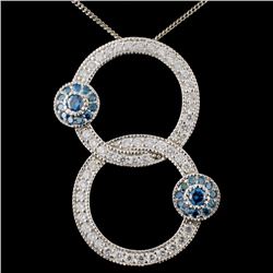 18K White Gold 1.28ctw Fancy Color Diamond Pendant