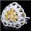 Image 1 : 18K Gold 2.12ctw Fancy Color Diamond Ring