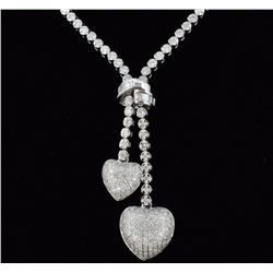 14K White Gold  2.82ct Lariat Style Diamond Neckla