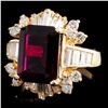 Image 2 : 14K Gold 3.91ct Tourmaline & 1.69ctw Diamond Ring