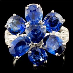 18K Gold 7.74ct Sapphire & 0.23ctw Diamond Ring