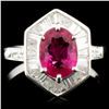 Image 1 : 18K Gold 1.12ct Ruby & 0.44ctw Diamond Ring