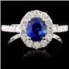 18K Gold 1.29ct Sapphire & 0.79ct Diamond Ring