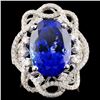 18K White Gold 8.28ct Tanzanite & 0.96ct Diamond R