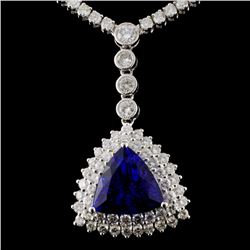 18K White Gold 7.84ct Tanzanite & 10.67ct Diamond