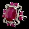 Image 2 : 18K White Gold 7.85ct Ruby & 0.30ctw Diamond Ring