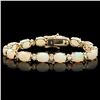 `14k Gold 15ct Opal 1.10ct Diamond Bracelet