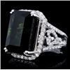 Image 2 : 18K Gold 14.99ct Tourmaline & 0.81ct Diamond Ring