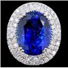 18K Gold 16.55ct Tanzanite & 2.05ct Diamond Ring