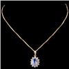Image 2 : 18K Gold 1.21ct Tanzanite & 0.21ctw Diamond Pendan
