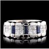 Image 1 : 18K White Gold 0.62ct Sapphire & 0.71ct Diamond Ri