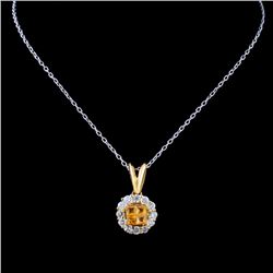 18K Gold 0.36ct Sapphire & 0.43ct Diamond Pendant
