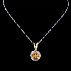 18K Gold 0.36ct Sapphire & 0.43ct Diamond Pendant