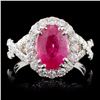 Image 1 : 18K White Gold 2.81ct Ruby & 1.00ct Diamond Ring