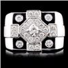 Image 1 : 14K White Gold 0.96ctw Diamond Ring