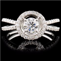 18K White Gold 0.76ctw Diamond Ring