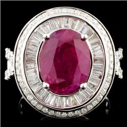 18K Gold 4.35ct Ruby & 1.81ctw Diamond Ring