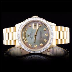 Rolex 18K YG Day-Date 3.50ct Diamond Wristwatch