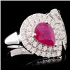 Image 3 : 18K White Gold 1.29ct Ruby & 0.98ct Diamond Ring