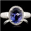 18K Gold 2.36ct Tanzanite & 0.50ctw Diamond Ring