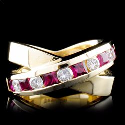 14K Yellow Gold 1.38ct Ruby & 0.57ct Diamond Ring