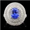 18K White Gold 2.51ct Sapphire & 1.30ct Diamond Ri