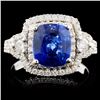 18K White Gold 2.13ct Sapphire & 0.79ct Diamond Ri