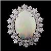 14K Gold 4.00ct Opal & 1.35ctw Diamond Ring