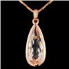 14K Gold 6.00ct Morganite & 0.08ctw Diamond Pendan