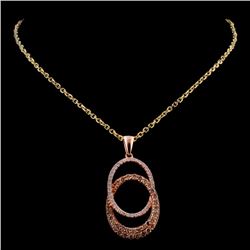 14K Rose Gold 0.62ctw Fancy Color Diamond Pendant