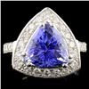 14K Gold 4.42ct Tanzanite & 0.66ctw Diamond Ring