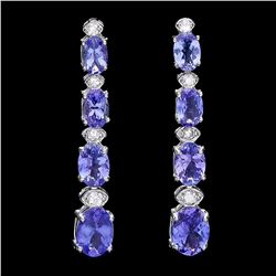 `14k Gold 5ct Tanzanite 0.35ct Diamond Earrings