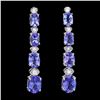 `14k Gold 5ct Tanzanite 0.35ct Diamond Earrings
