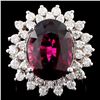 14K Gold 6.40ct Tourmaline & 1.30ctw Diamond Ring