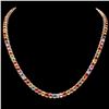 `14k Gold 44ct Sapphire 1.0ct Diamond Necklace