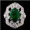 14K Gold 3.63ct Emerald & 1.24ct Diamond Ring
