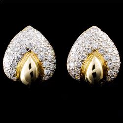 14K TT Gold 1.58ctw Diamond Earrings