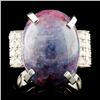 14K Gold 23.47ct Tourmaline & 0.45 Diamond Ring