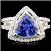 14K Gold 2.98ct Tanzanite & 0.90ctw Diamond Ring
