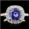 14K Gold 2.95ct Tanzanite & 0.41ctw Diamond Ring