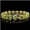 Image 1 : `14k Gold 45ct Peridot 0.50ct Diamond Bracelet