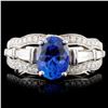 Image 1 : 14K Gold 2.00ct Tanzanite & 1.35ctw Diamond Ring