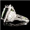 Image 3 : 14K Gold 13.08ct Tourmaline & 1.59ctw Diamond Ring