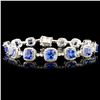 Image 1 : 14K Gold 14.84ct Tanzanite & 2.87ctw Diamond Brace