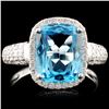 Image 1 : 14K Gold 3.58ct Topaz & 0.51ctw Diamond Ring