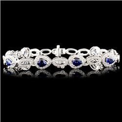 14K Gold 3.26ctw Sapphire & 1.70ctw Diamond Bracel