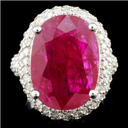 14K Gold 10.32ct Ruby & 2.40ctw Diamond Ring