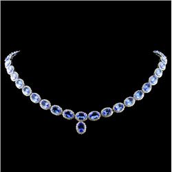 14K Gold 31.59ct Tanzanite & 6.50ctw Diamond Neckl